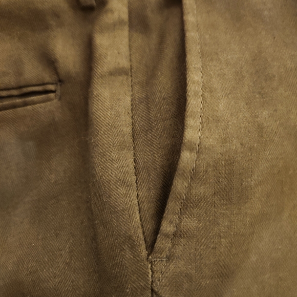 Primark Olive Green Men's Linen & Cotton Slim Cut Single Breasted Suit Size 46R - Picture 12 of 16